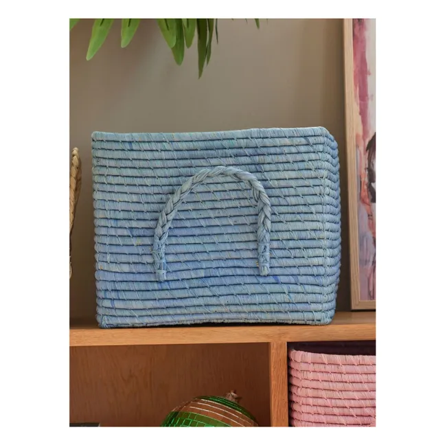 Cesto portaoggetti in rafia | Blu