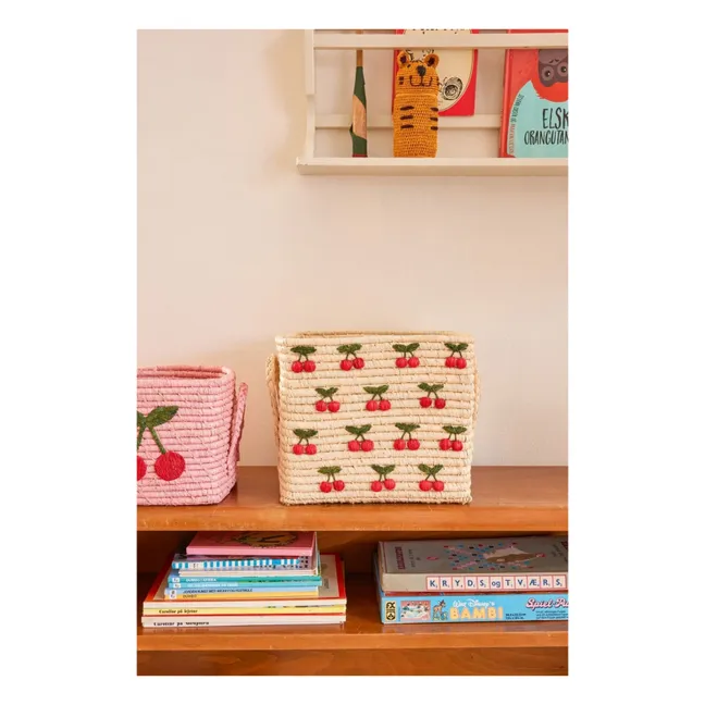 Panier de rangement en raphia Cerises