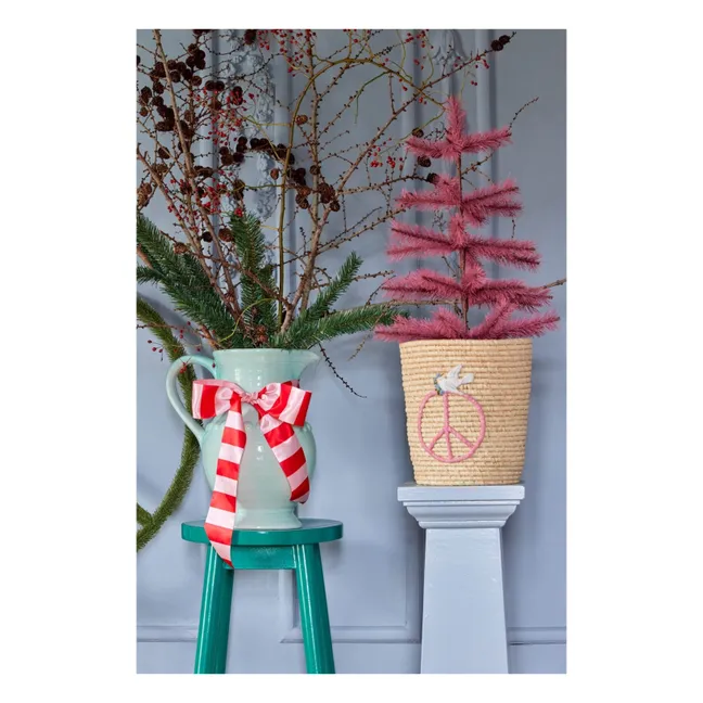 Peace and Love raffia basket