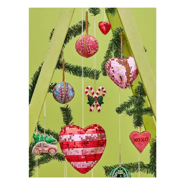 Sfera sfaccettata a forma di cuore | Rosso