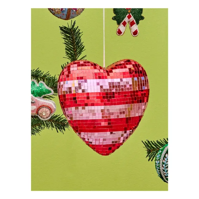 Heart faceted ball | Red