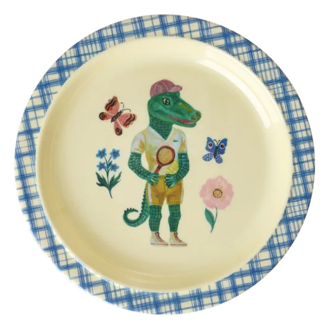 Assiette en mélamine - Rice x Nathalie Lété | Bleu