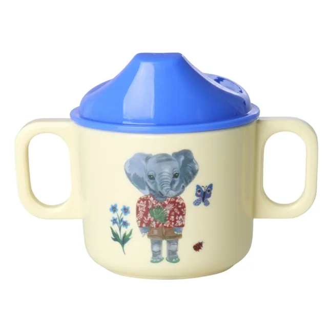 Elephant melamine training cup - Rice x Nathalie Lété | Blue
