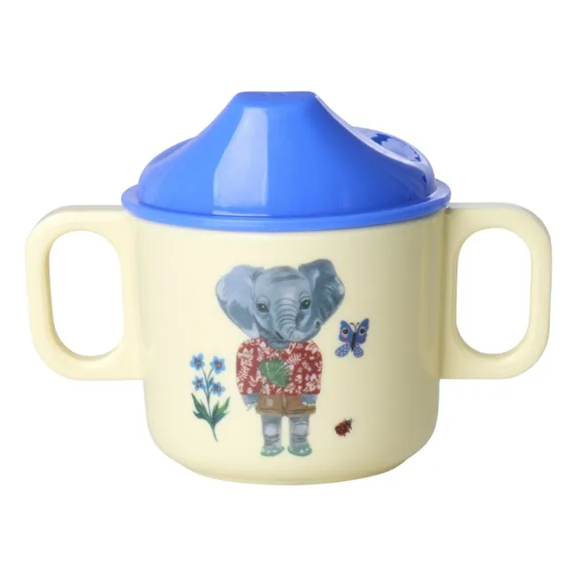 Tasse d'apprentissage en mélamine Elephant  - Rice x Nathalie Lété | Bleu