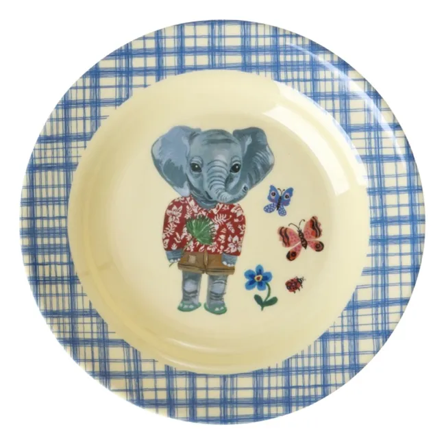 Melamine soup plate - Rice x Nathalie Lété | Blue