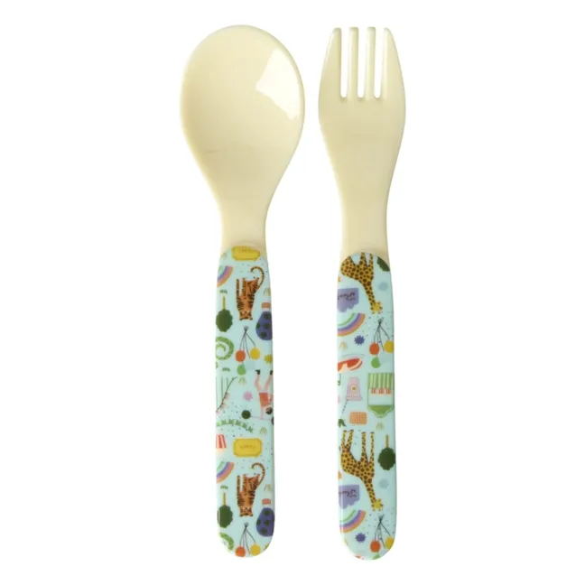 Cubiertos de melamina Fun Fair | Azul Cielo