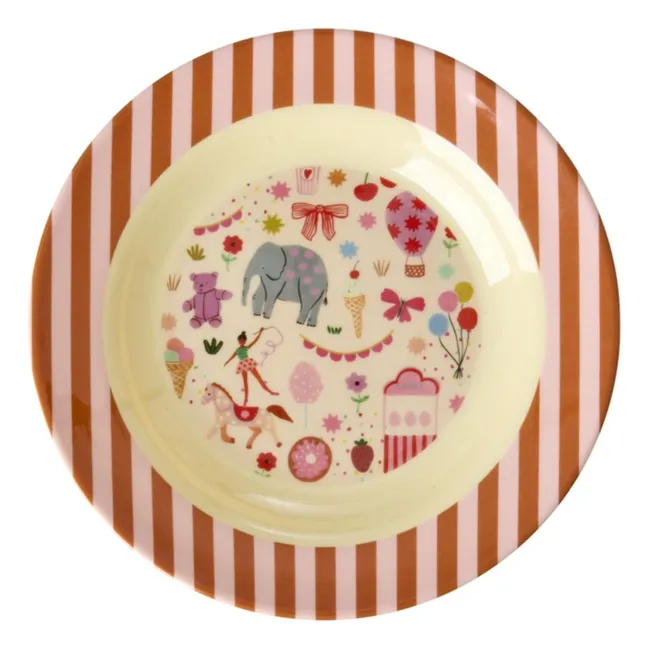 Assiette creuse en mélamine Fun Fair | Rose