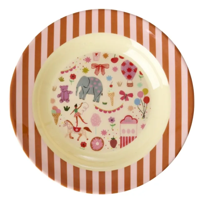 Fun Fair melamine soup plate | Pink