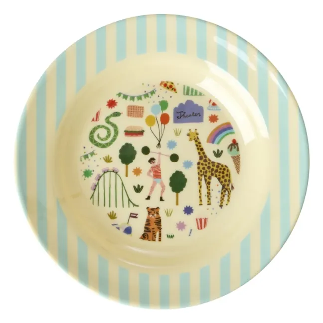Fun Fair melamine soup plate | Blue