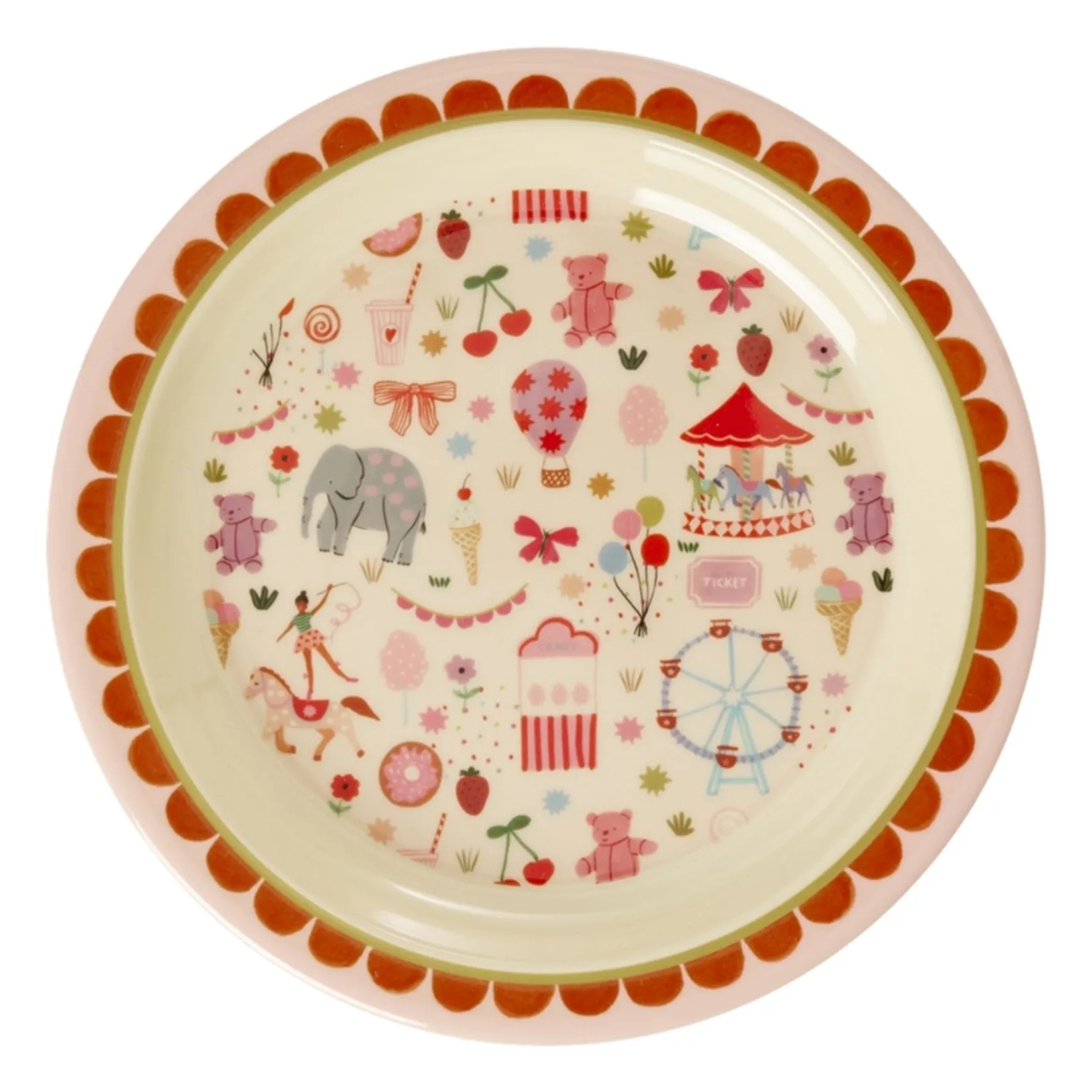 Rice Pink Fun Fair Melamine Plate