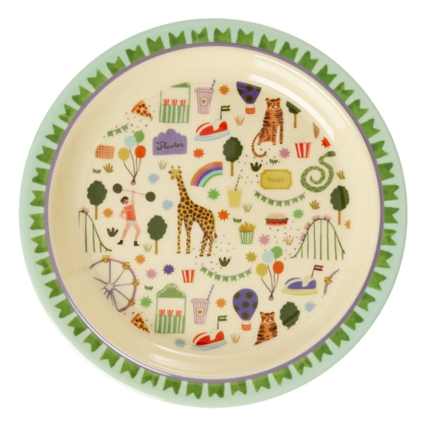 Rice Blue Fun Fair Melamine Plate