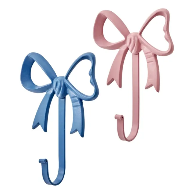 Patère en métal Nœud - Set de 2 | Bleu