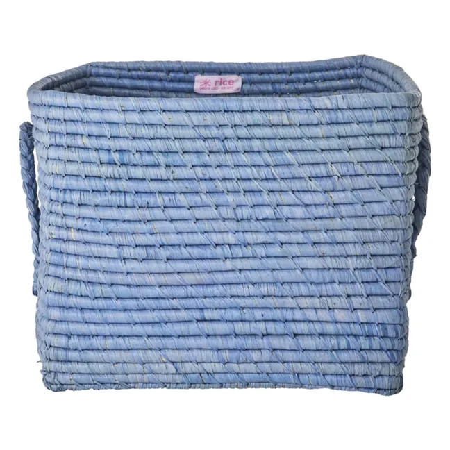 Cesto portaoggetti in rafia | Blu