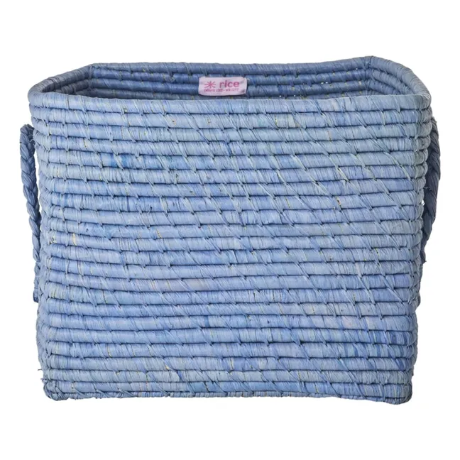 Panier de rangement en raphia | Bleu