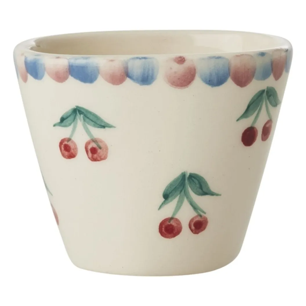 Rice Women's Cream Ceramic Espresso Cup Cherry