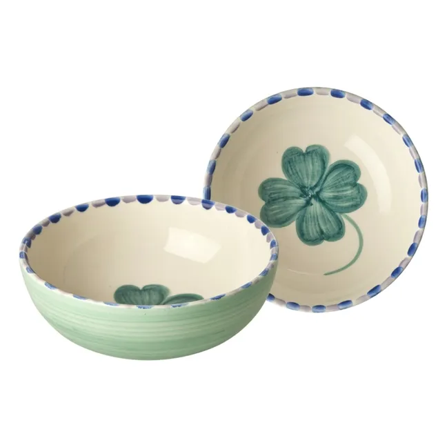 Cuenco de cerámica Trébol | Verde Pálido