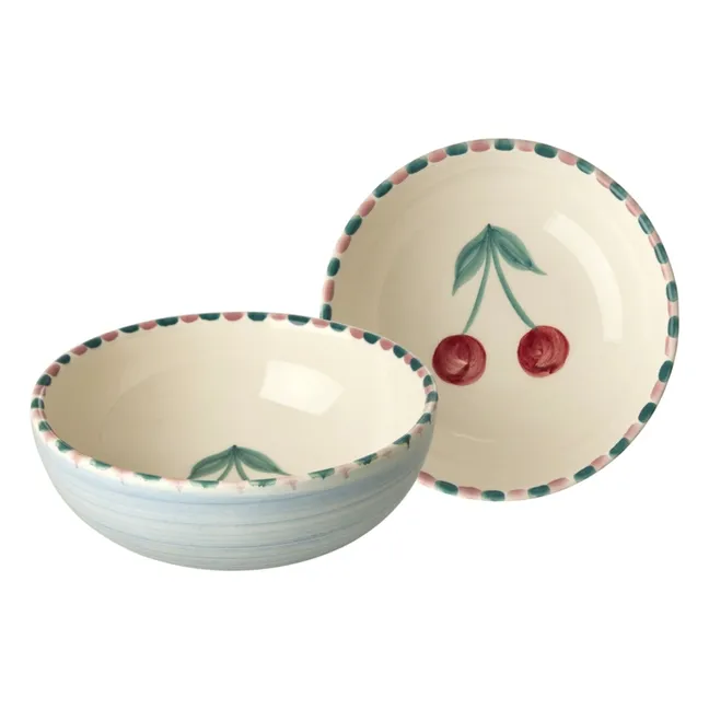 Ceramic bowl Cherry | Light blue
