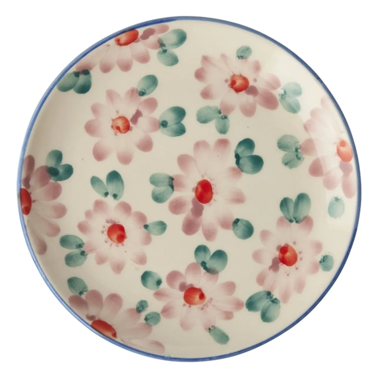 Rice Women's Pink Ceramic Dessert Plate Flowers