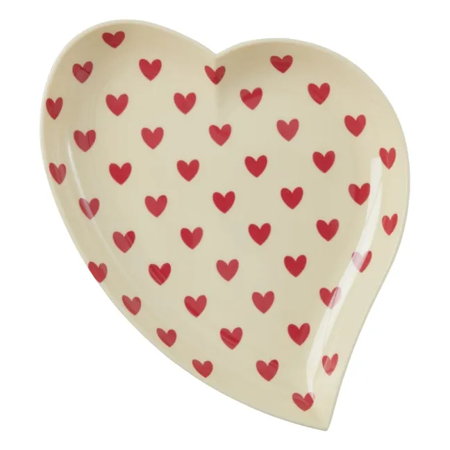 Melamine plate Hearts | Cream