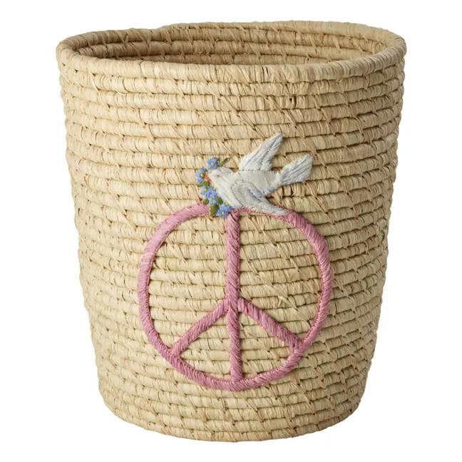 Peace and Love raffia basket