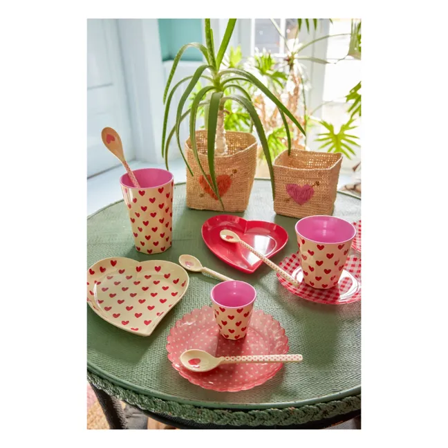 Melamine plate Hearts | Cream