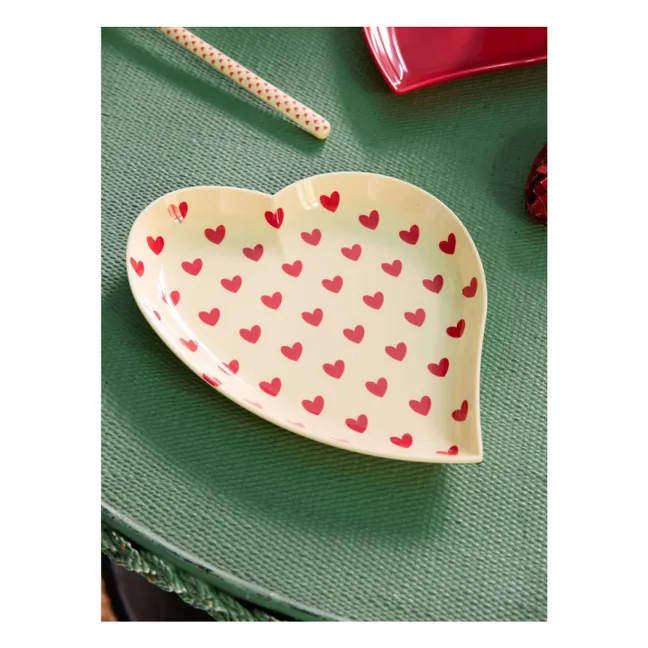 Melamine plate Hearts | Cream
