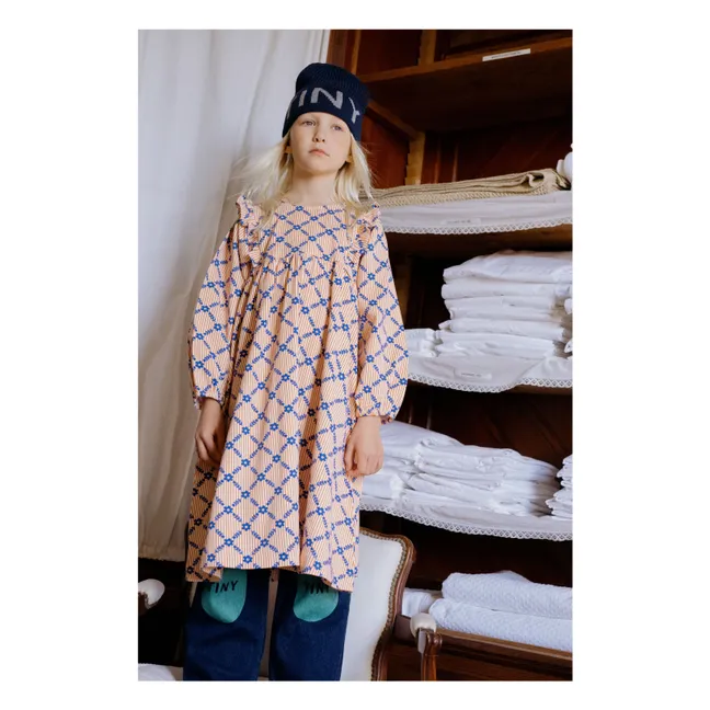 Robe en Jean Rayée | Crème