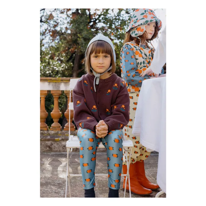 Cardigan Fleurs Laine | Marron- Image produit n°2