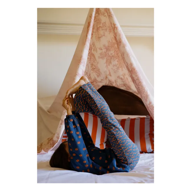 Pantalon Evasé Côtelé Pommes Coton Bio | Bleu marine