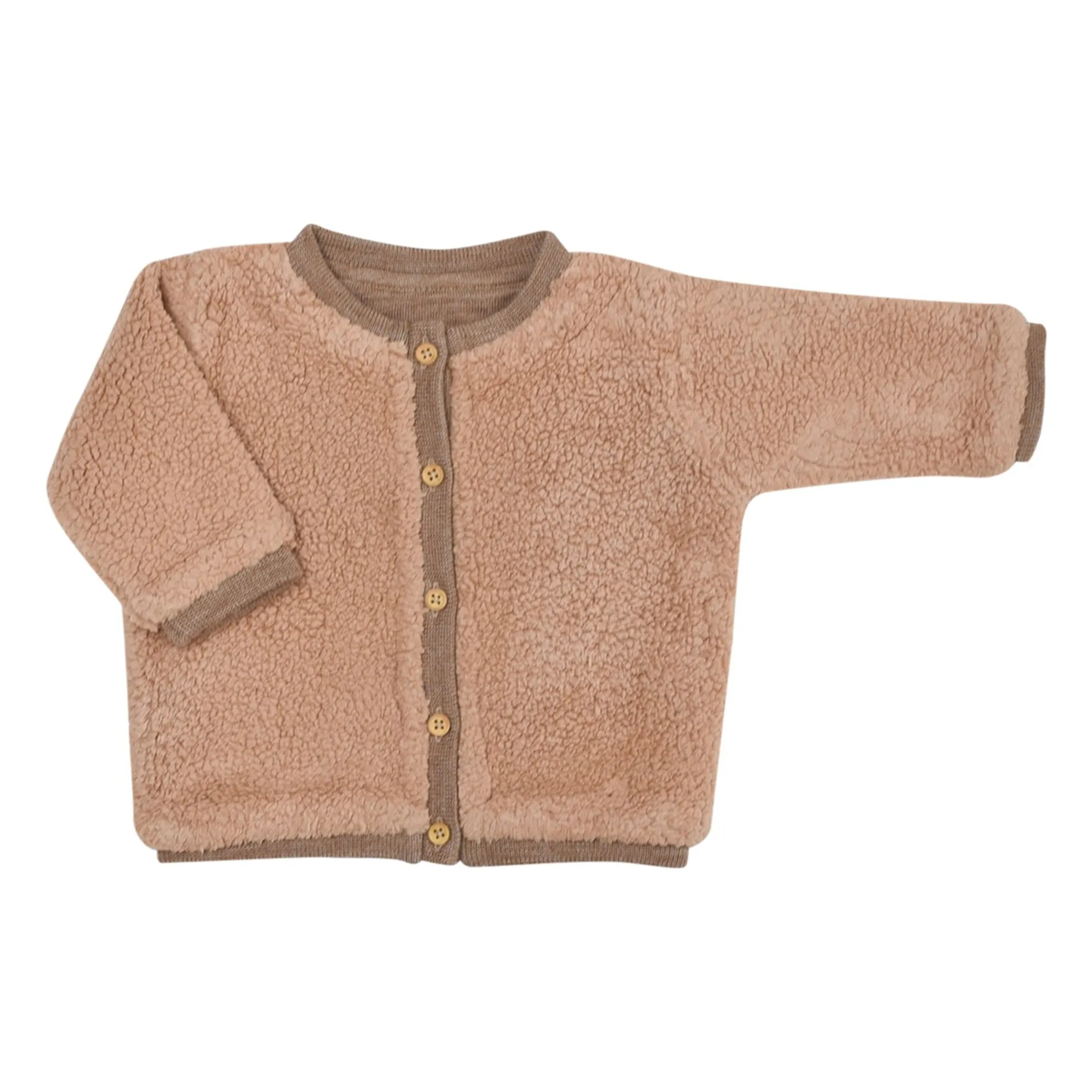 Lililotte Beige Victoire Sherpa Reversible Cardigan