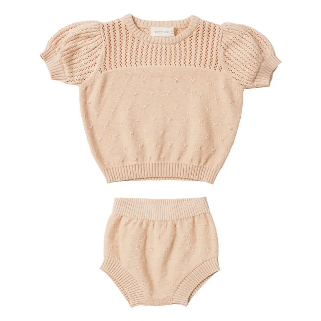 Pull et Bloomer Maille | Beige rosé