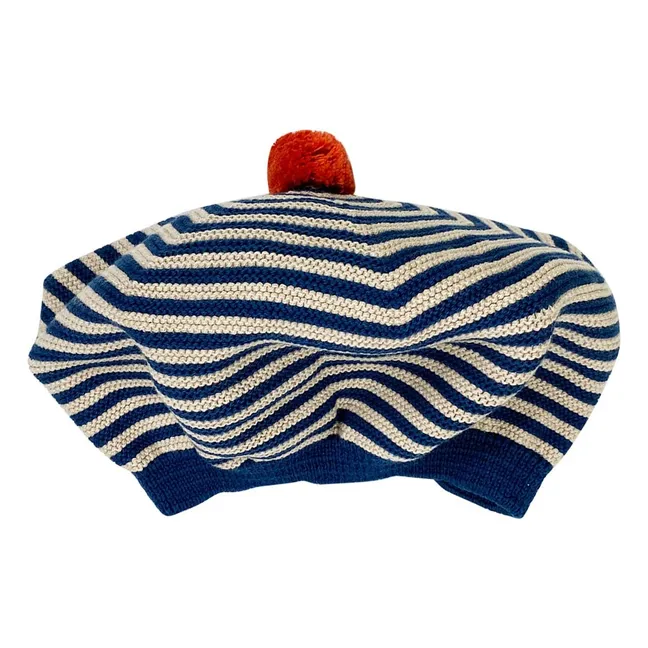 Snail organic cotton beret | Navy blue