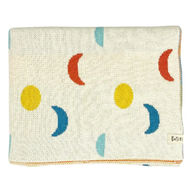 Moon Phases Organic Cotton Blanket | Ecru