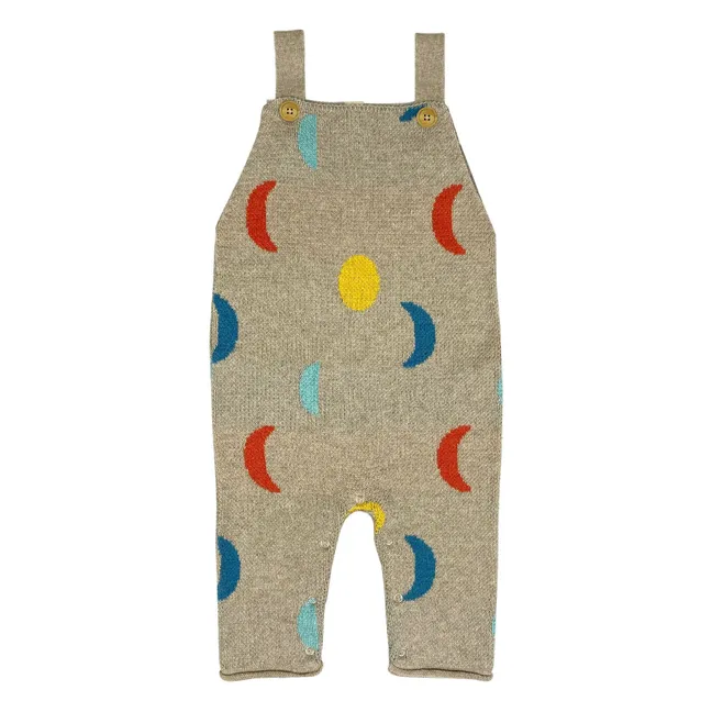 Salopette Moon Phases Coton Bio | Beige chiné
