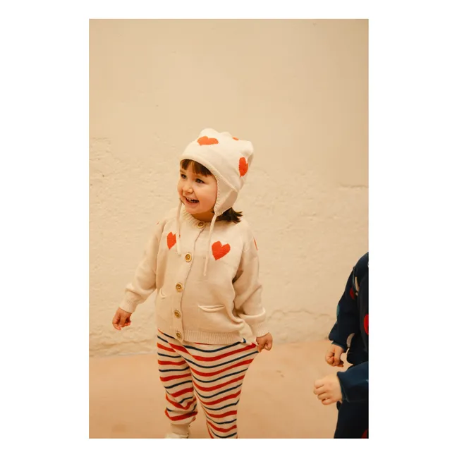 Cardigan Dancing Hearts Mérinos | Ecru