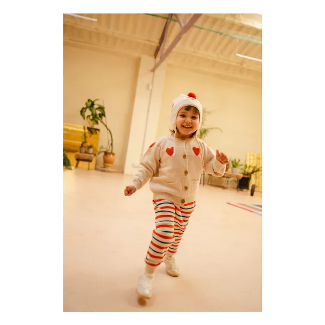 Dancing Hearts Merino Cardigan | Ecru