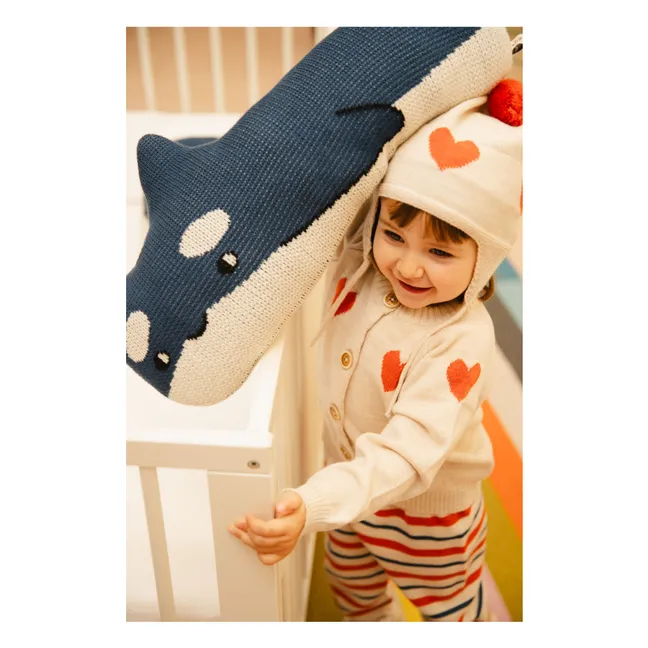 Dancing Hearts Merino Beanie | Ecru