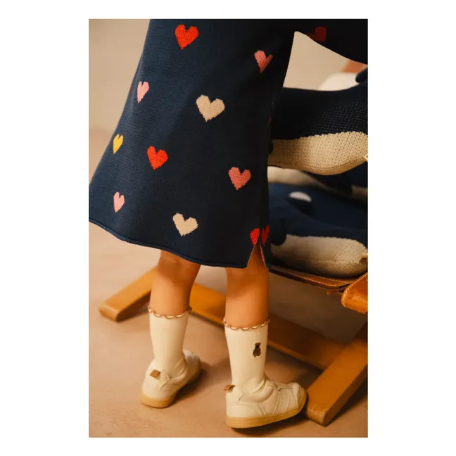 Lovely Rainbow organic cotton dress | Navy blue