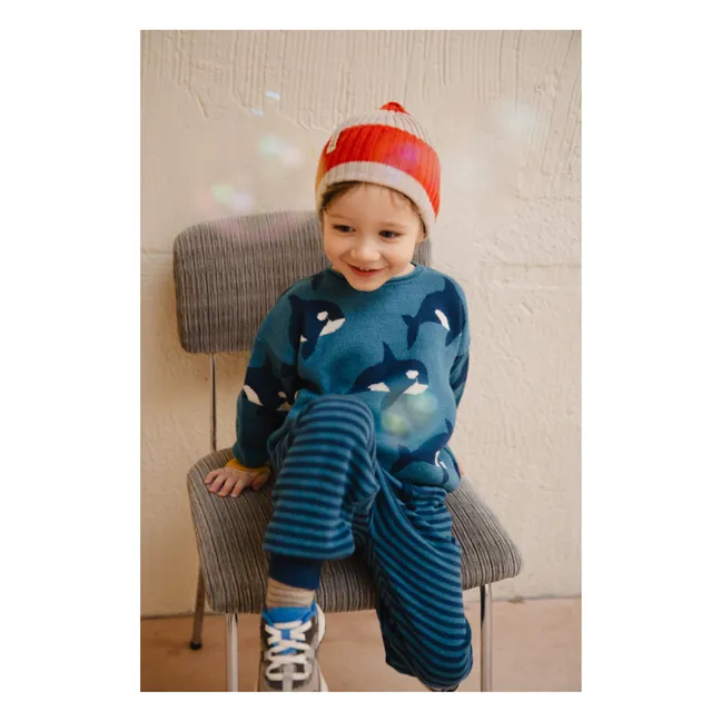 Orca Family organic cotton sweater | Blue