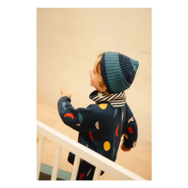 Bonnet Whale Watcher Coton Bio | Bleu