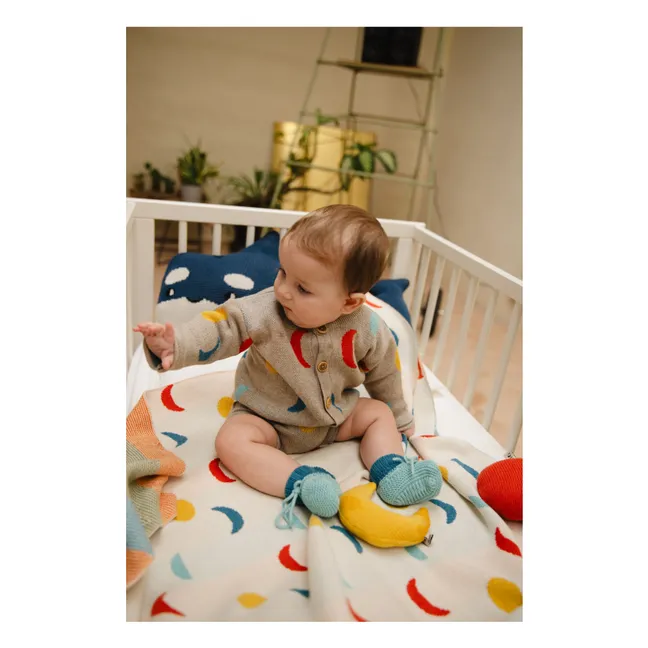 Moon Phases Organic Cotton Blanket | Ecru
