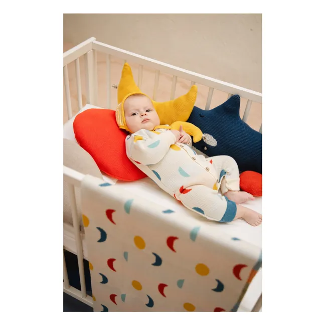 Moon Phases Organic Cotton Blanket | Ecru