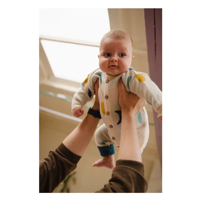 Moon Phases organic cotton jumpsuit | Ecru