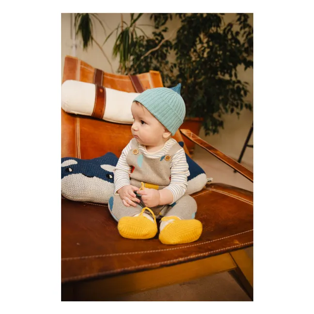 Salopette Moon Phases Coton Bio | Beige chiné