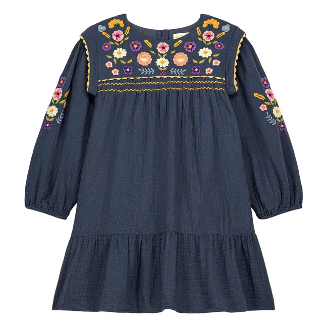 Isatys Kleid aus Bio-Baumwolle | Nachtblau