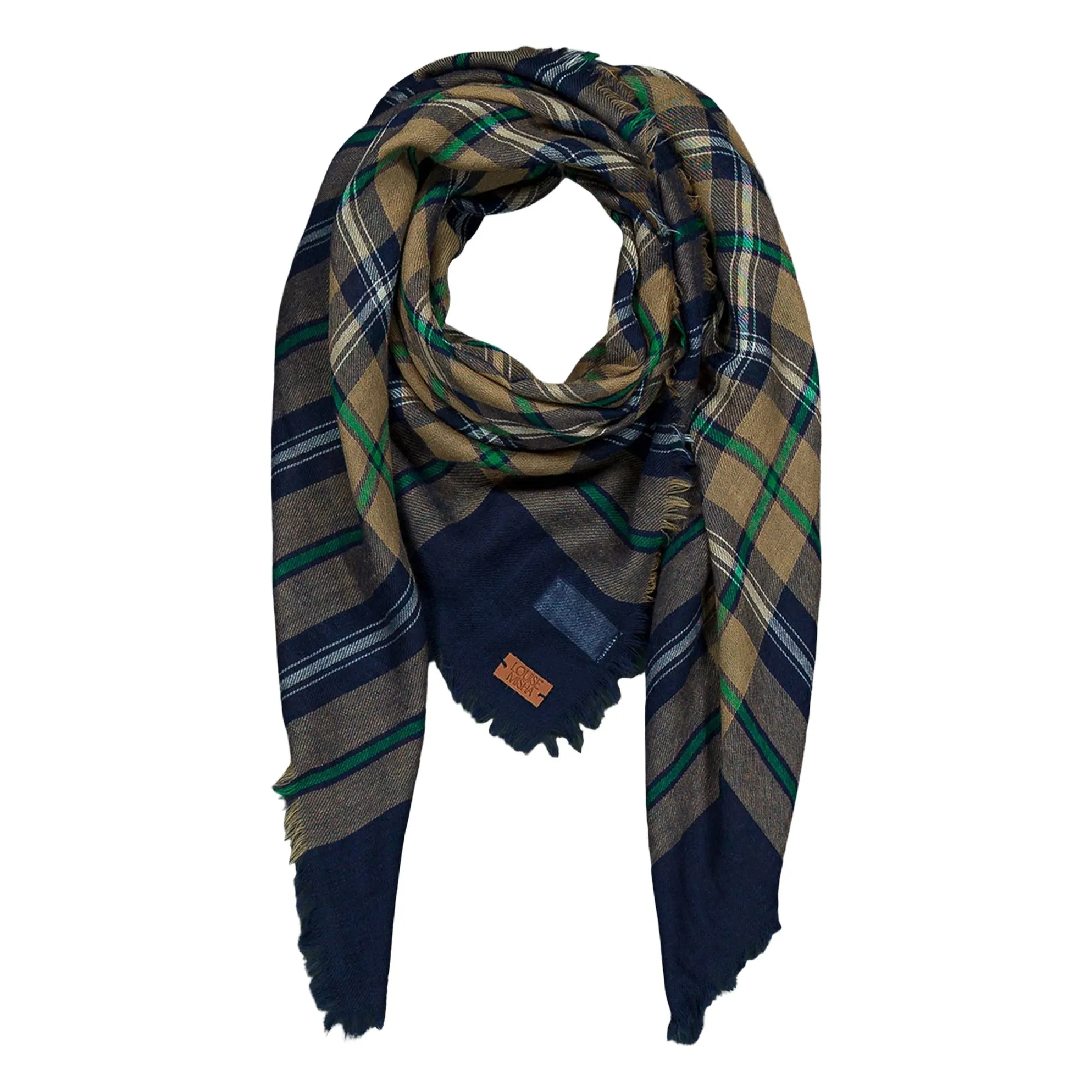 Louise Misha Women's Blue Mekness Wool Carreaux Scarf - Collection