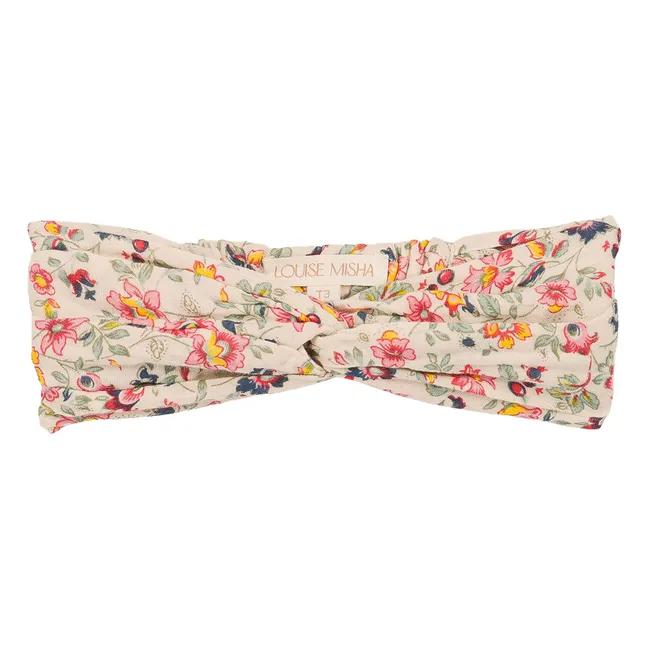 Bandeau Julie Fleuri Coton Bio | Crème