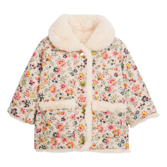 Abrigo de piel reversible Dalila Algodón orgánico | Crema