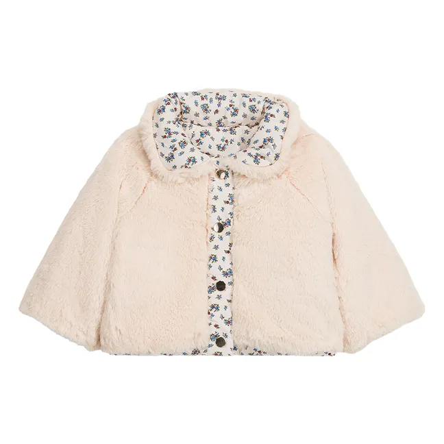 Manteau Réversible Façon Fourrure Jasmina Coton Bio | Crème