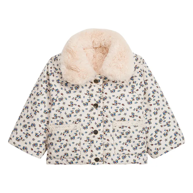 Manteau Réversible Façon Fourrure Jasmina Coton Bio | Crème